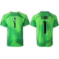 Camisa de Futebol França Hugo Lloris #1 Goleiro Equipamento Secundário Mundo 2022 Manga Curta
